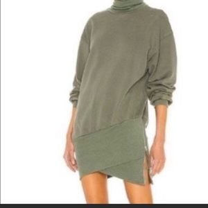 Young Fabulous & Broke tie dye Asymmetrical Turtleneck Zip Sweatshirt Dress